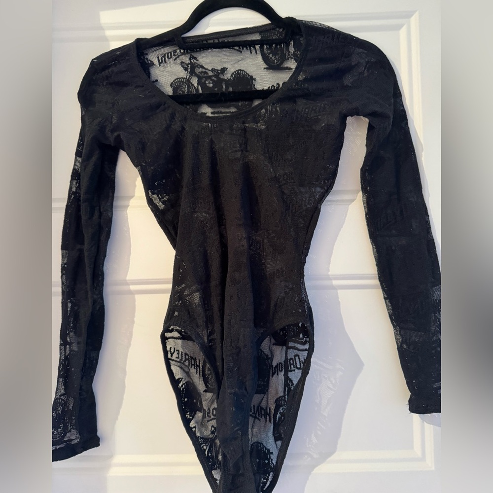 Harley-Davidson Black Mesh Top bodysuits